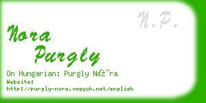 nora purgly business card